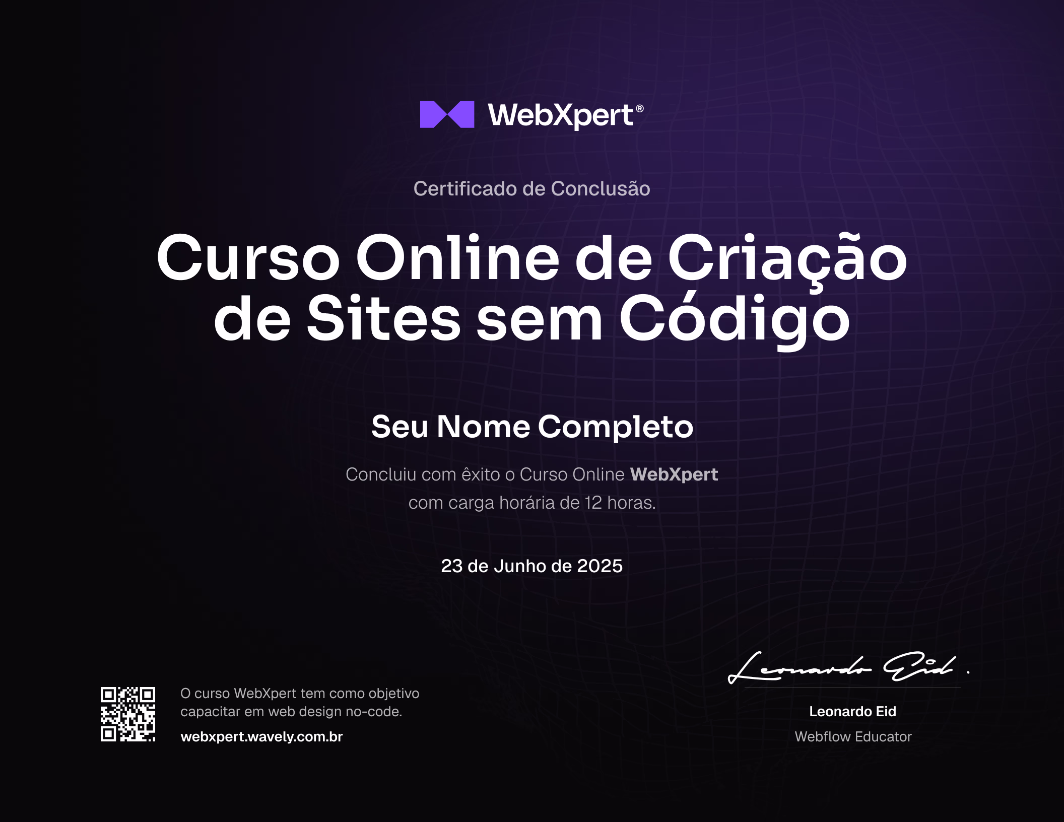 Curso Online de Criação de Sites sem Código WebXpert
